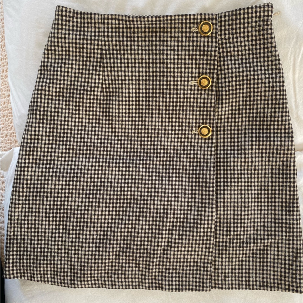 Classic Black and White Checkered Skirt